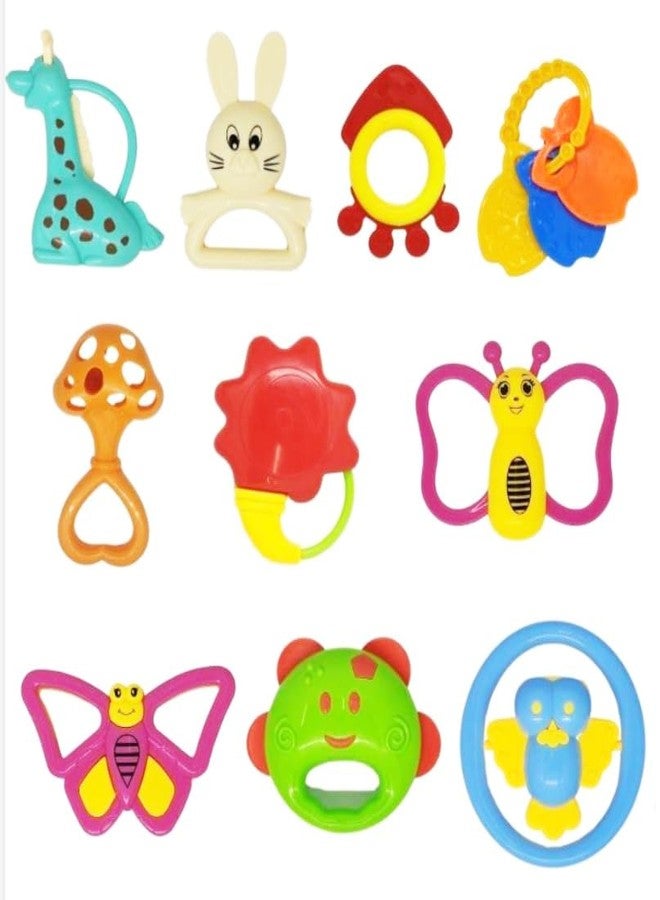 Teri beri Baby Toys 0-6 Months - Baby Rattles Teething Toys for Babies 0-6 Months, Infant Baby Toys 6-12 Months, Teethers for Babies 3-6 Months, Baby Shower Gifts Stocking Stuffers Toys Ages 0-2 (10 Pc Style 2)